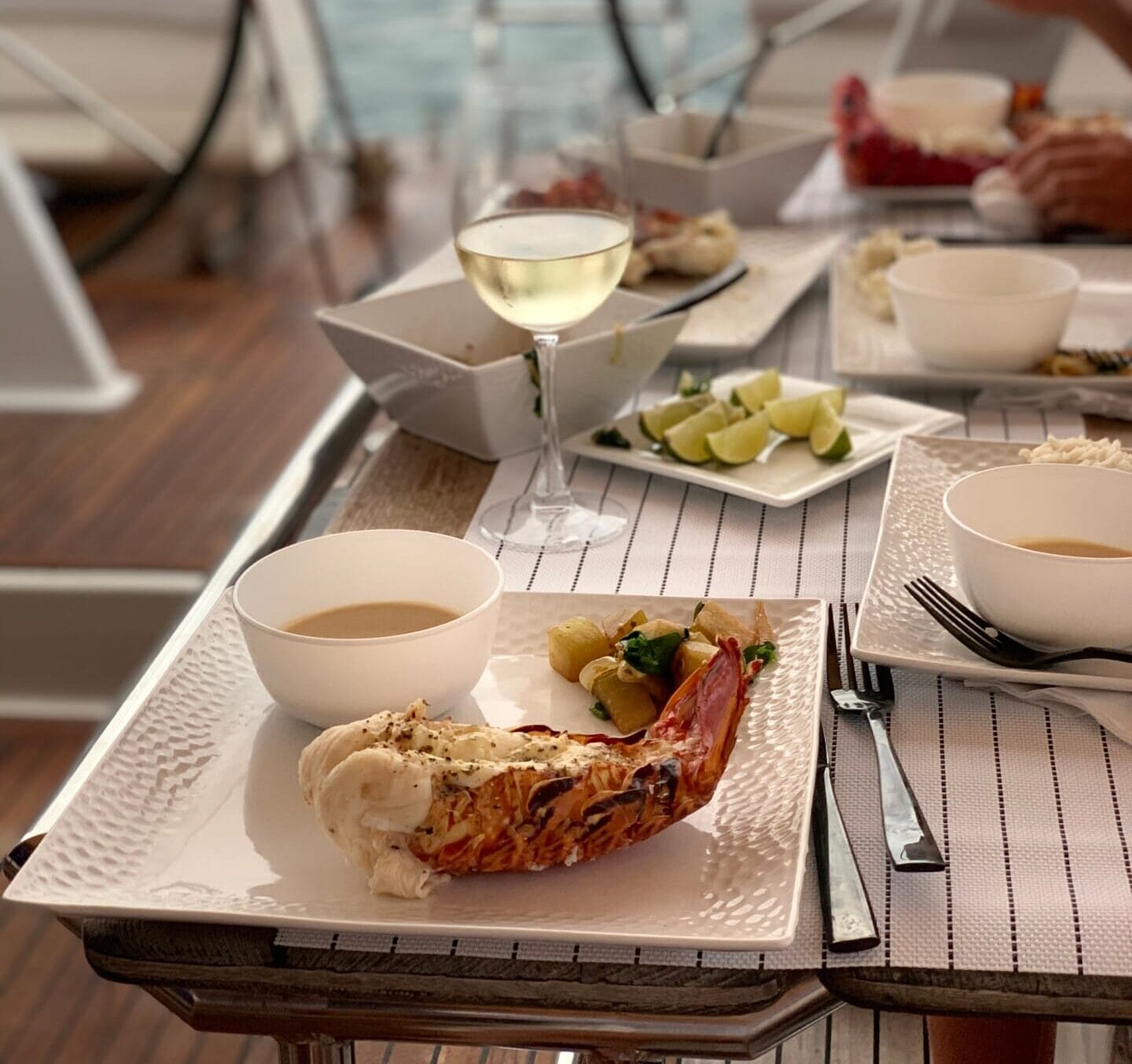 Fine dining on Sailing Freedom
